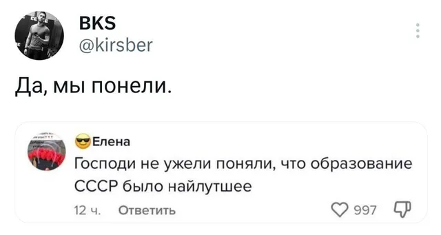 Текстовый диалог: пользователь BKS иронично отвечает на комментарий Елены с ошибками. — пользователь BKS, пользователь Елена