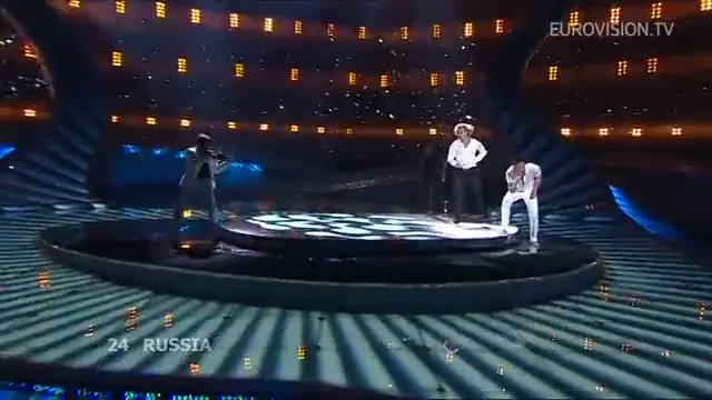 Дима Билан, Евгений Плющенко и Эдвин Мартон на Евровидении 2008