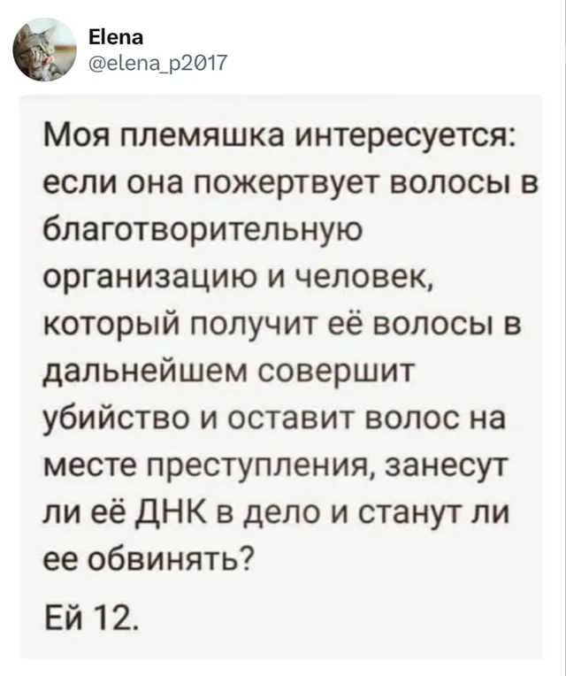 Вопрос 12-летней племяшки про ДНК и убийство