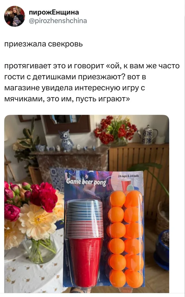 Свекровь подарила бирпонг для детей