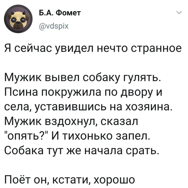 Текст твита статично расположен на белом фоне — автор поста @vdspix