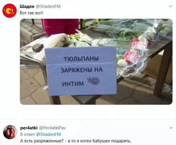 Тюльпаны заряжены на интим