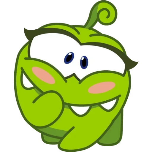 Om Nom looking mischievous