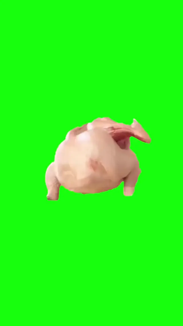 Танцующая курица на зеленом фоне