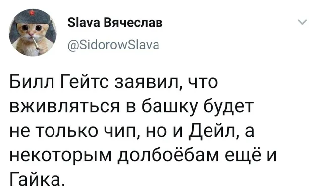 Статичное изображение твита. — Билл Гейтс, Чип, Дейл