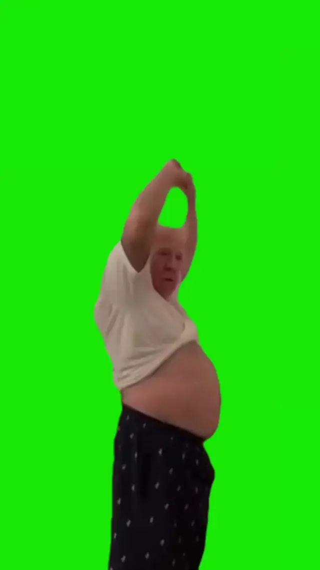 Танцующий дед на зеленом фоне