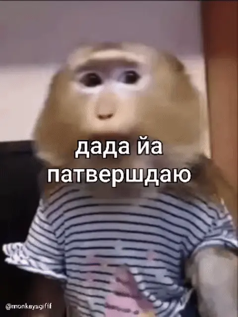 Обезьяна кивает: дада йа патвершдаю
