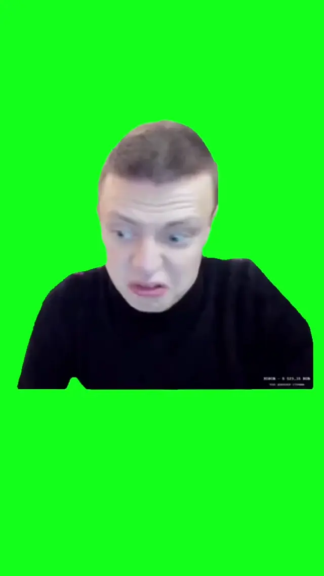 Безумный крик на зеленом фоне