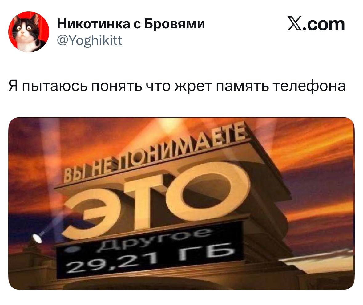 Вы не понимаете, это другое: память телефона