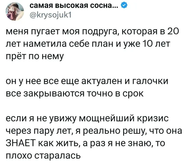 Текст твита расположен на белом фоне, сверху указан никнейм и имя автора. — автор поста