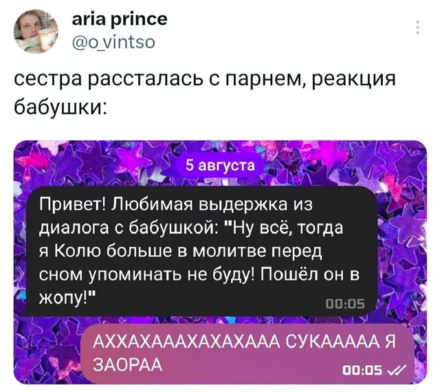 Статичное изображение текста переписки. — автор поста (aria prince)