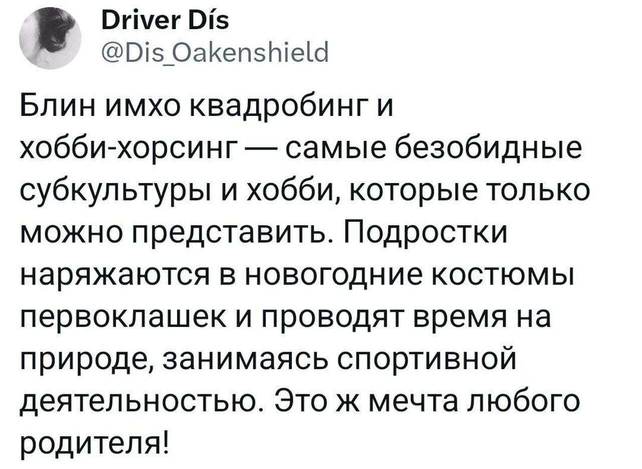 Ироничный взгляд на квадробинг и хобби-хорсинг