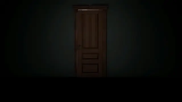Открывающаяся дверь со светящимся порталом