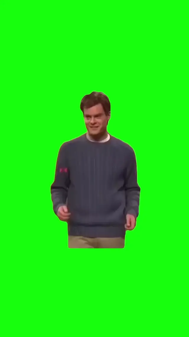 Танцующий Билл Хейдер на зеленом фоне