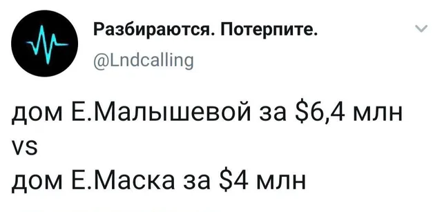 Текст зафиксирован на белом фоне, визуальных действий нет. — Елена Малышева, Илон Маск