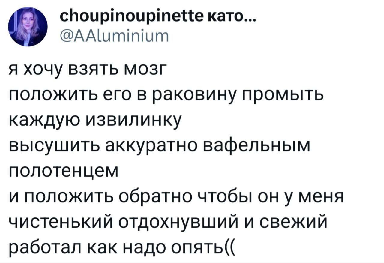 Я хочу взять мозг и промыть его