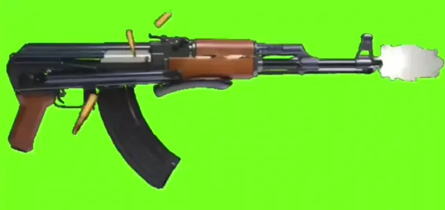 Стрельба из автомата Калашникова на хромакее
