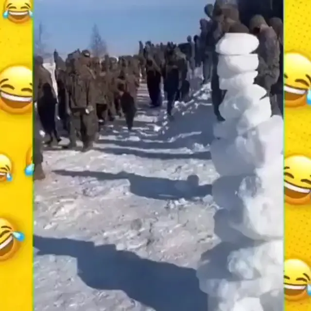 Неудачный прыжок через снеговика