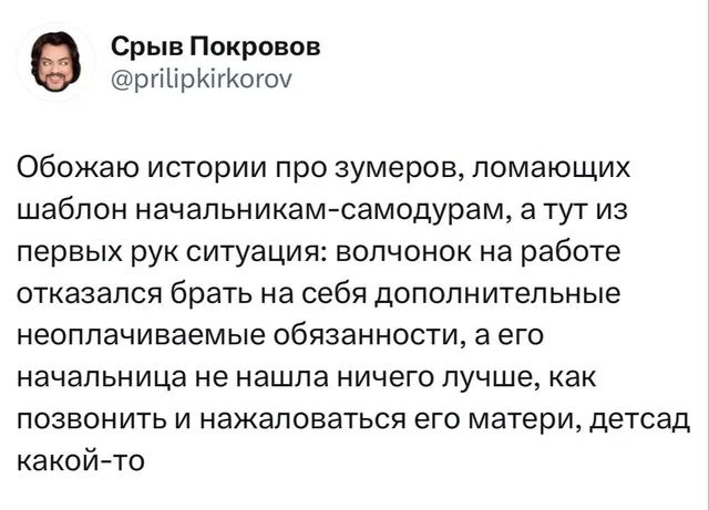 Начальница пожаловалась маме зумера