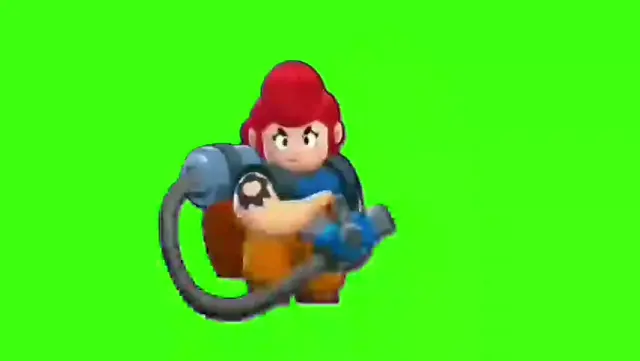 Пэм из Brawl Stars на зеленом фоне