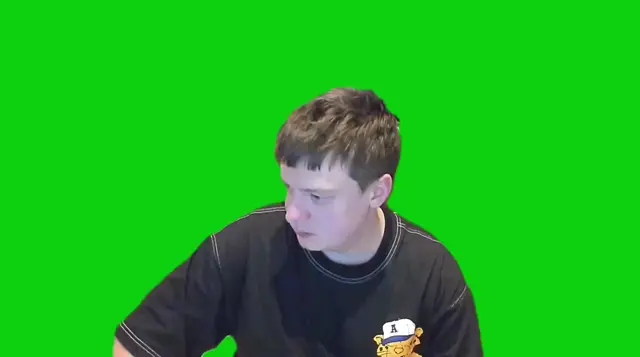 Смешной момент на зеленом фоне для монтажа