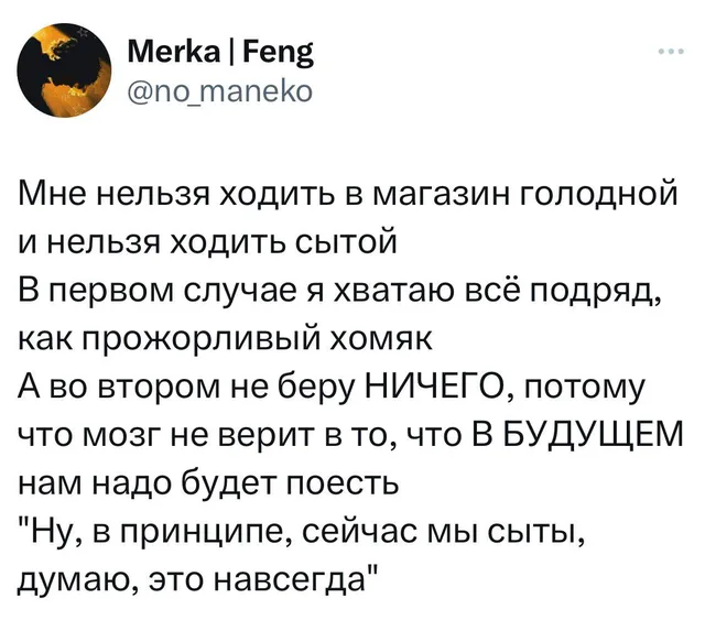 Статичное изображение текста твита. — автор поста @no_maneko