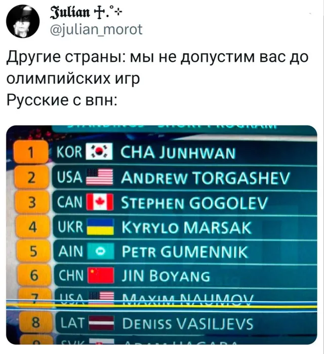 Русские с ВПН на Олимпийских играх