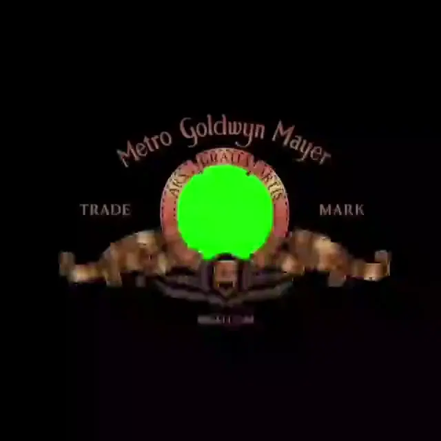 Заставка киностудии MGM с хромакеем вместо льва