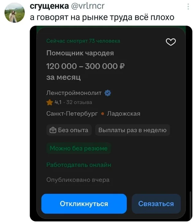 Помощник чародея с зарплатой 300 тысяч