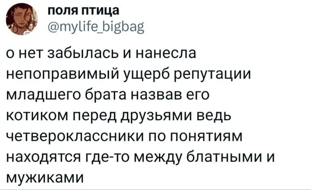 Ущерб репутации младшего брата