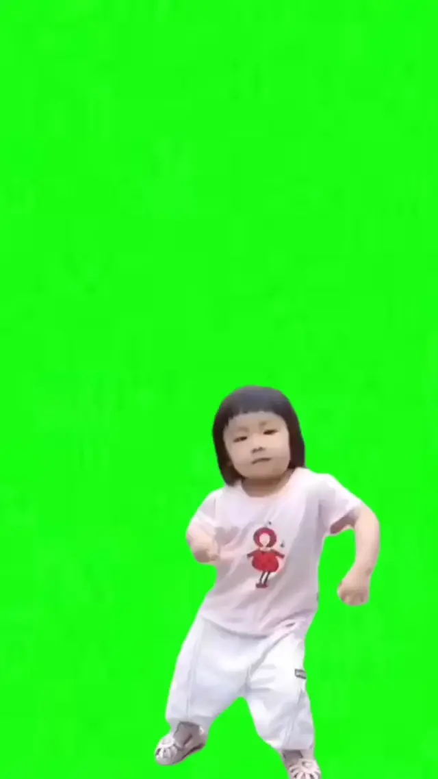 Танцующая китайская девочка на хромакее