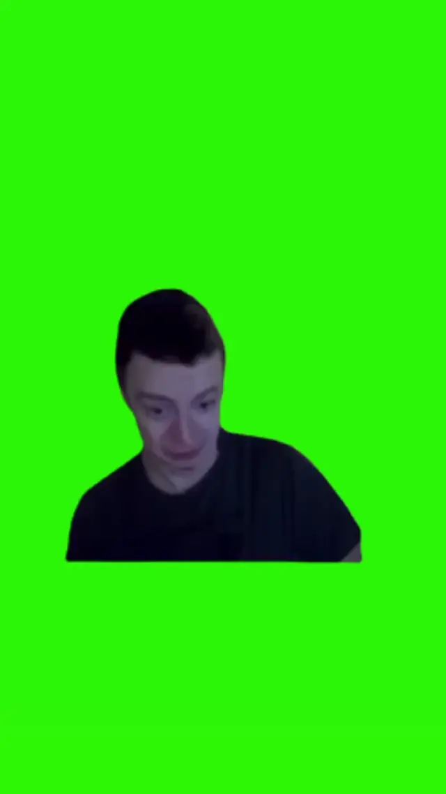 Безумный смех парня на хромакее