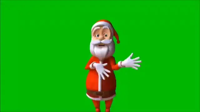 Танцующий Санта Клаус на зеленом фоне