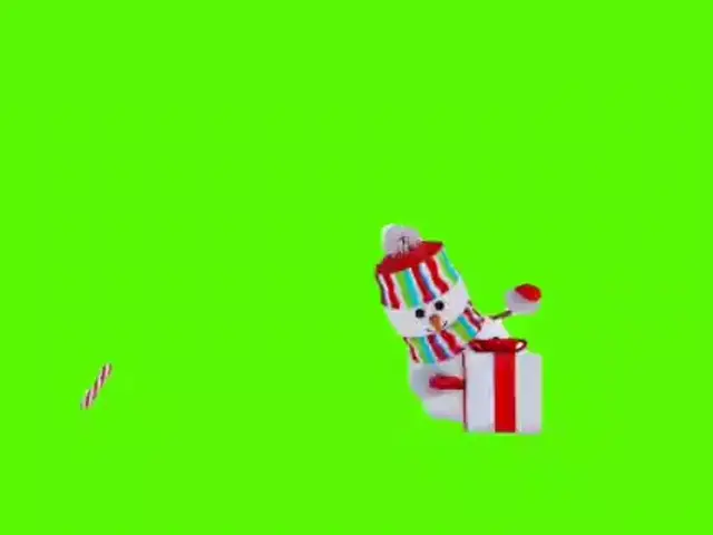 Снеговик украшает елку: С Новым Годом!