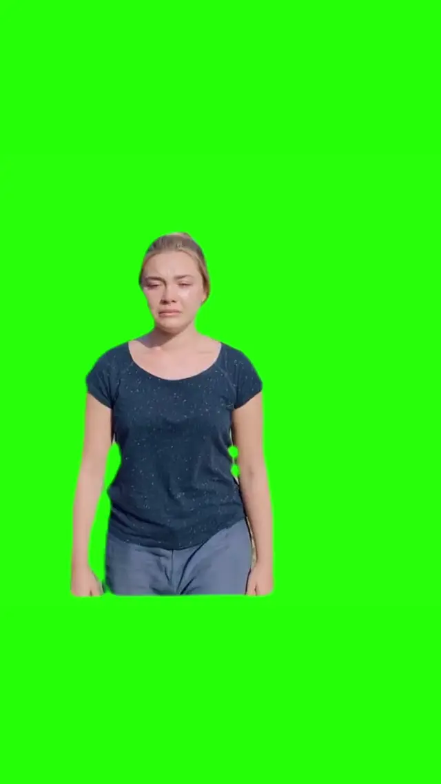 Флоренс Пью идет на хромакее